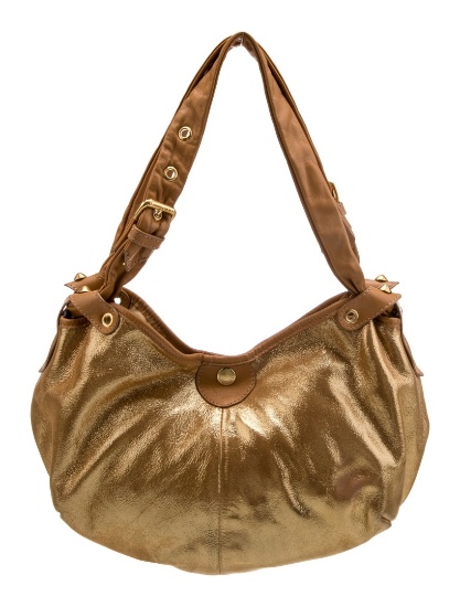 Jimmy Choo Gold Snap Cls Gold-tone Hdw Shldr Bag