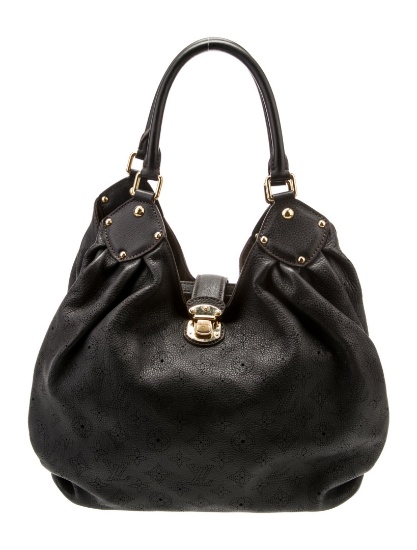 Louis Vuitton Large Blk Mahina Lthr Lasercut Hobo
