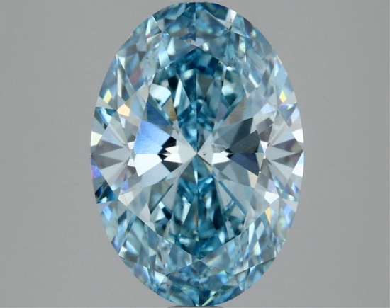 Fancy Blue Oval Cut 3.02ct Vs2 Lab Diamond