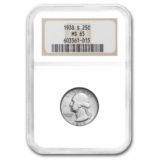1938-s Washington Quarter Ms-65 Ngc