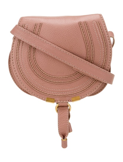 Chloe Pink Lthr Flap & Pull-through Crossbody Bag