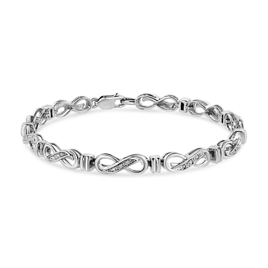 Elegant .15ct Diamond Infinity Link Bracelet