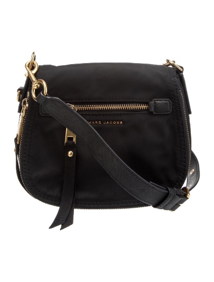 Marc Jacobs Blk Nylon Flap Snap Crossbody Bag