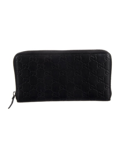 Gucci Leather Silver-tone Hdw Continental Wallet