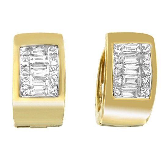 14k Gold .50ct Diamond Huggie Earrings