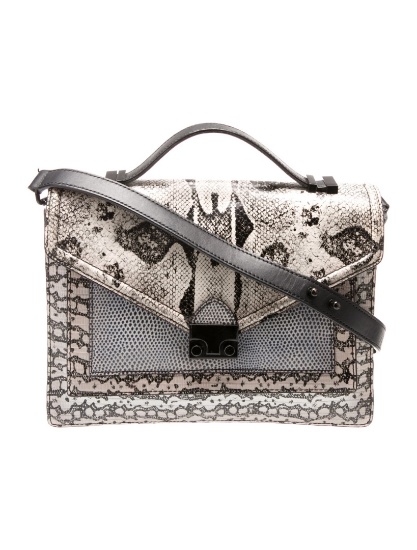Loeffler Randall Grey & Neut Leather Shoulder Bag