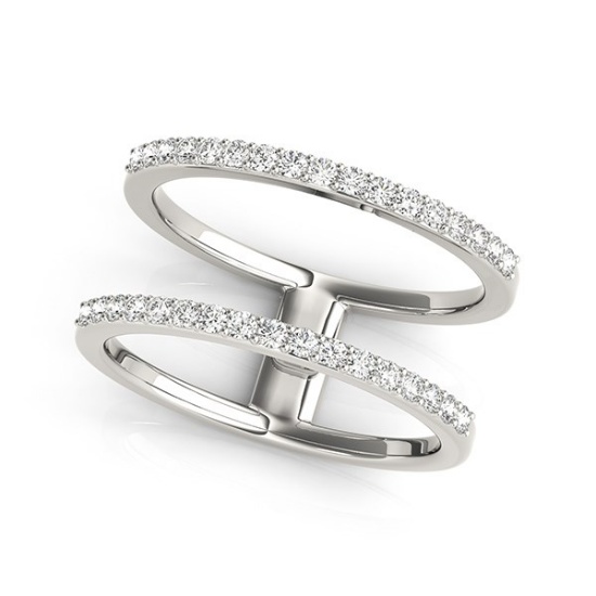 14k White Gold Round .30ct Dual Band Diamond Ring