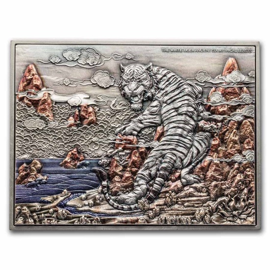 2022 Rep. Of Chad 2 Oz Silver The White Tiger