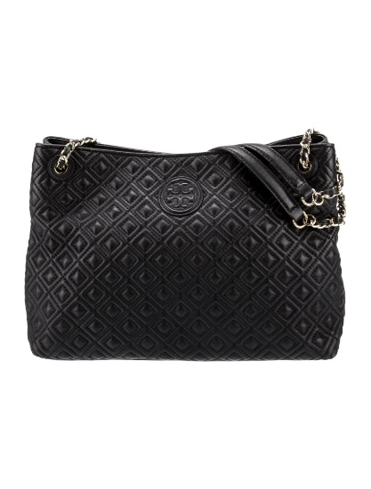 Tory Burch Blk Leather Chain-link Shldr Bag