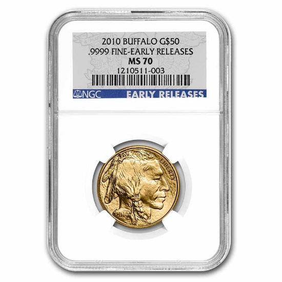 2010 1 Oz Gold Buffalo Ms-70 Ngc (early Releases)