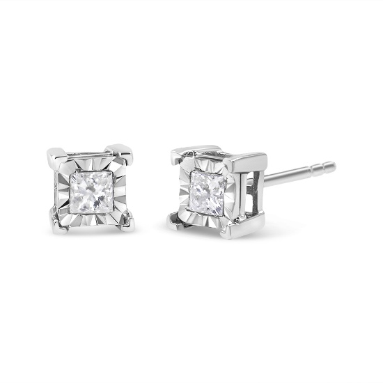 Princess Cut .50ct Diamond Stud Earrings