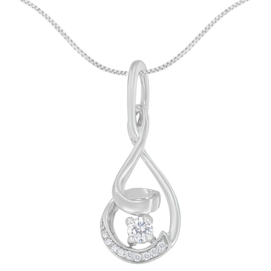 10k Gold .25ct Diamond Spiral Link Necklace