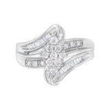 10k Gold .56ct Diamond Cluster Bypass Ring