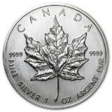 1989 Canada 1 Oz Silver Maple Leaf Bu