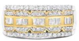 10k Two-tone Gold 1.05ct Diamond Multi-row Band