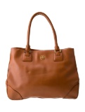Tory Burch Brown Gold-tone Hardware Snap Cls Tote