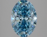 Fancy Blue Oval Cut 3.20ct Vs2 Lab Diamond