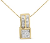 14k Gold 1.22ct Diamond Geometric Necklace