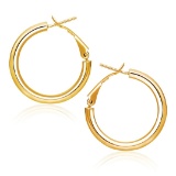 14k Gold High Polish Hoop Earrings