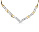 10k Two-tone Gold Round 1.00ct Diamond Necklace