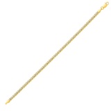 10k Two-tone Gold Fine Wheat Chain Bracelet