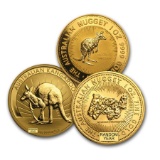 Australia 1 Oz Gold Kangaroo / Nugget Coin Bu