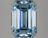 Fancy Blue Emerald Cut 3.13ct Vs1 Lab Diamond