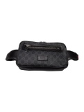 Gucci Black Gg Supreme & Web Zip Cls Belt Bag