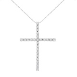 Round 2.50ct Diamond Cross Pendant Necklace
