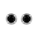 Round .50ct Black Diamond Solitaire Stud Earrings