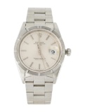 Rolex Date Silver Dial Auto Unisex Watch 34mm