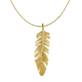 10k Gold Incredible Feather Pendant Chain