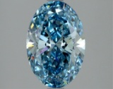 Fancy Blue Oval Cut 2.18ct Vs1 Lab Diamond
