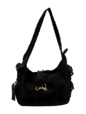 Ralph Lauren Blk Suede Gold-tone Hdw Shldr Bag