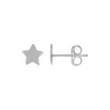 14k White Gold Star Post Earrings