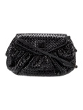 Fendi Black Leather Antiqued Snap Cls Shldr Bag