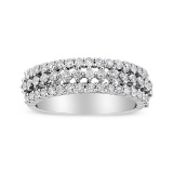 14k Gold 1.00ct Diamond Split Shank 3-row Ring