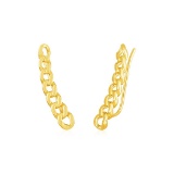 14k Gold Ear Climber Earrings With Chain Links