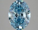 Fancy Blue Oval Cut 3.09ct Vs2 Lab Diamond