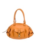 Salvatore Ferragamo Orange Leather Zip Shldr Bag
