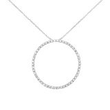 Round 4.00ct Diamond Open Circle Hoop Necklace
