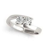 14k Wgold Round Cut .46ct Diamond Two-stone Ring