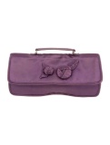 Prada Purple Raso Graphic Print Snap Evening Bag
