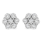 14k Gold Round .50ct Diamond Floral Earrings