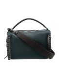 Fendi Selleria Green Leather Zip Cls Top Hdl Bag