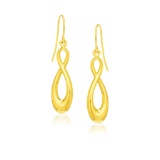 14k Gold Infinity Design Polished Earrings