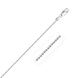 14k White Gold Diamond-cut Bead Chain 1.2mm
