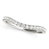14k White Gold Round .24ct Diamond Curved Band
