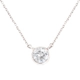 Round .50ct Diamond Bezel Set Solitaire Necklace