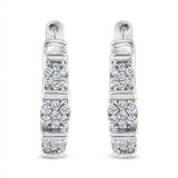 Chic .50ct Diamond Floral Cluster Hoop Earrings